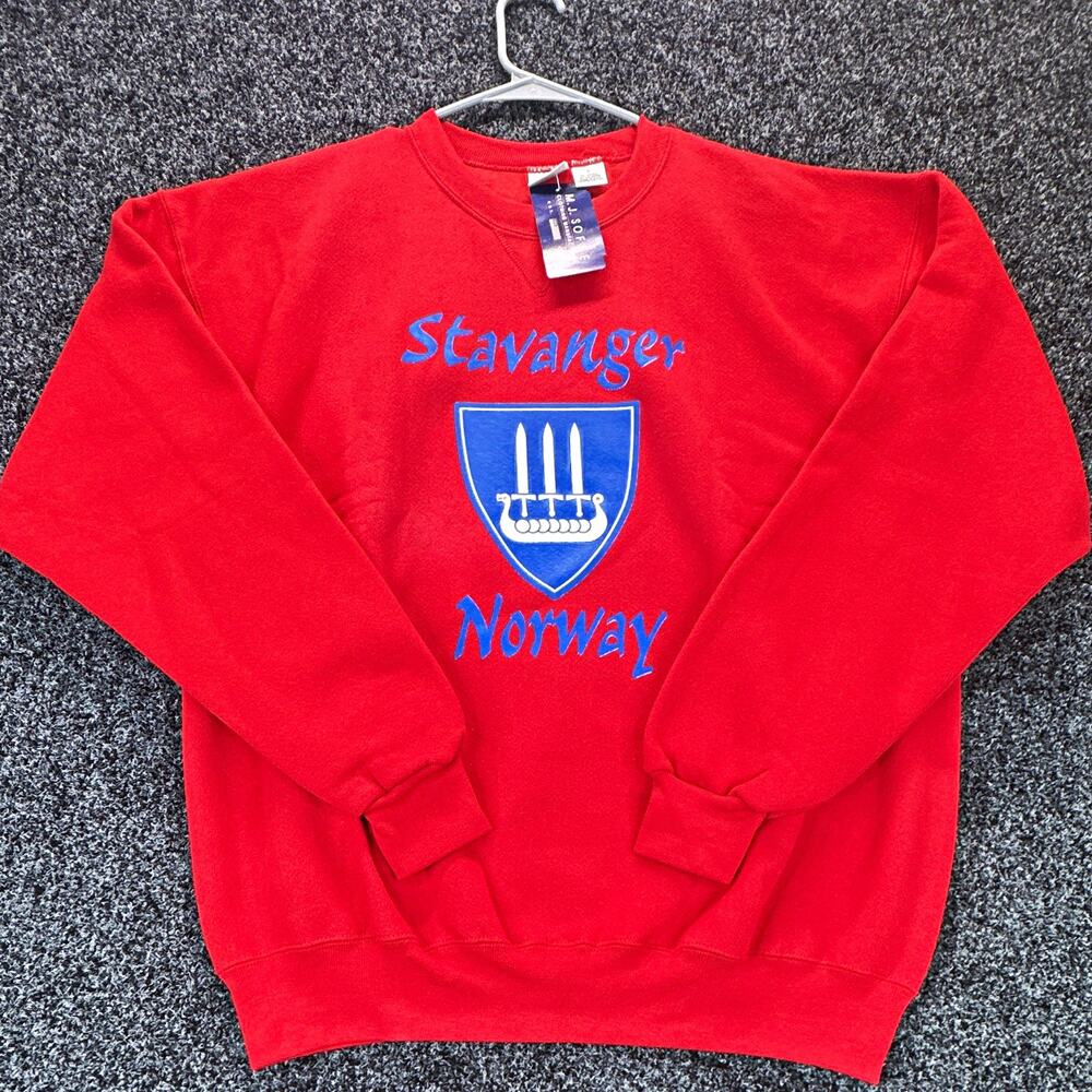 Vintage 1997 Stavanger Norway Sweatshirt L M.J. Soffe USA Made NOS Deadstock